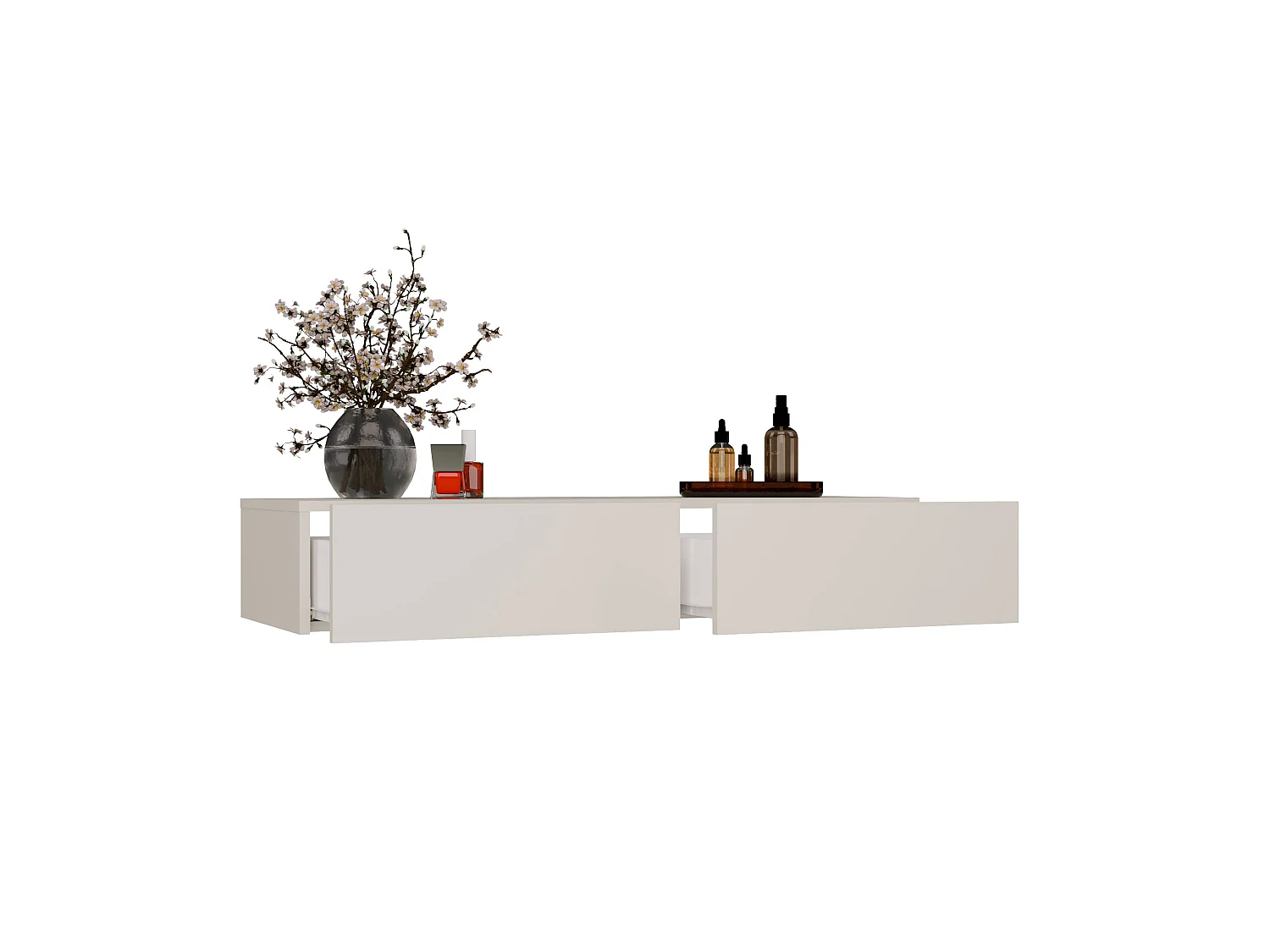 Toeletta da trucco sospesa minimal 110x20 cm beige TOT4