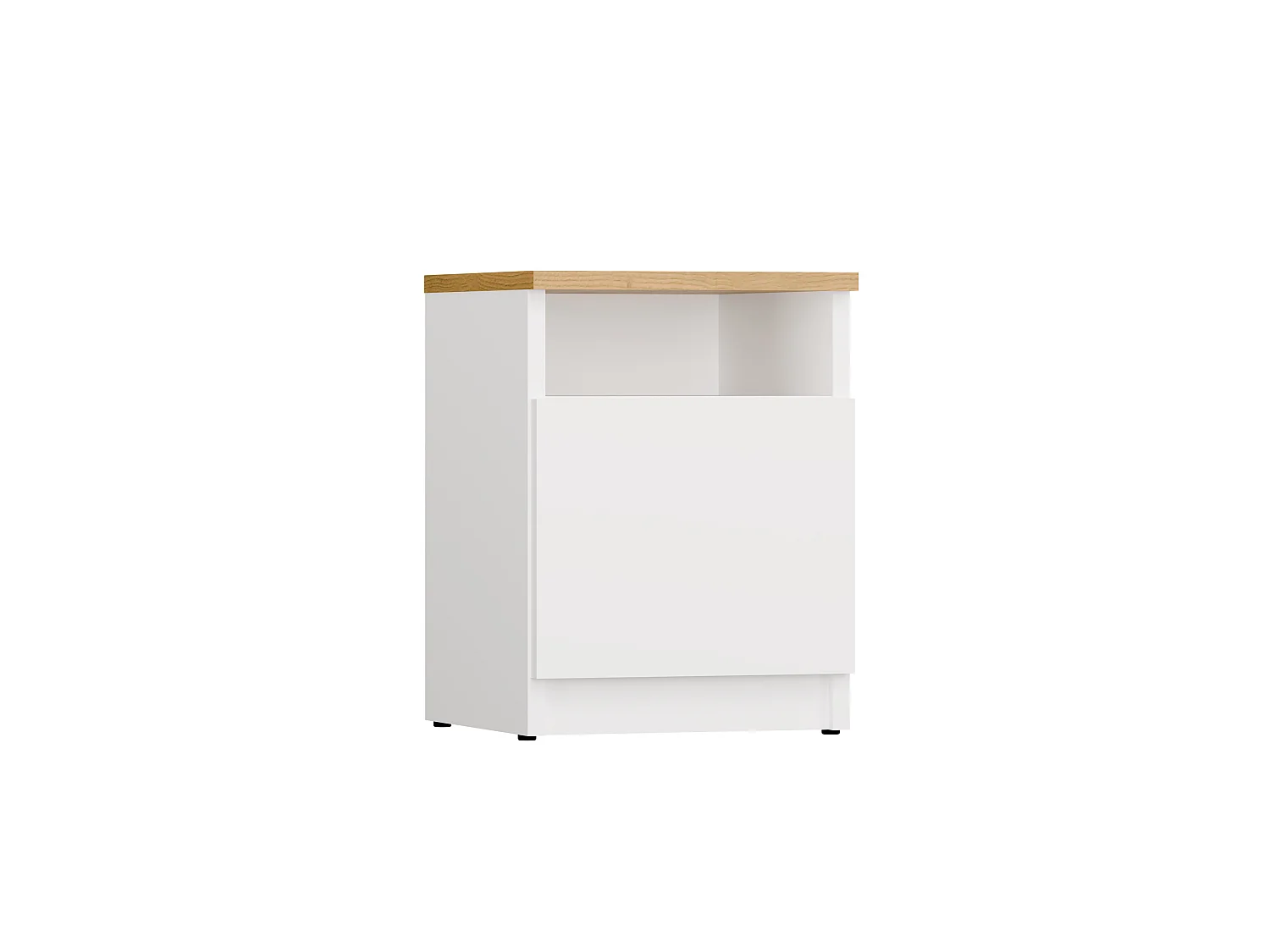 Comodino 30x40 cm con anta bianco/rovere COT4