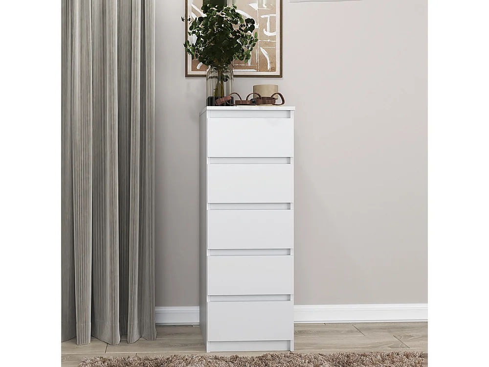 Cassettiera con 5 cassetti 40x45x111 cm bianca CMMT14