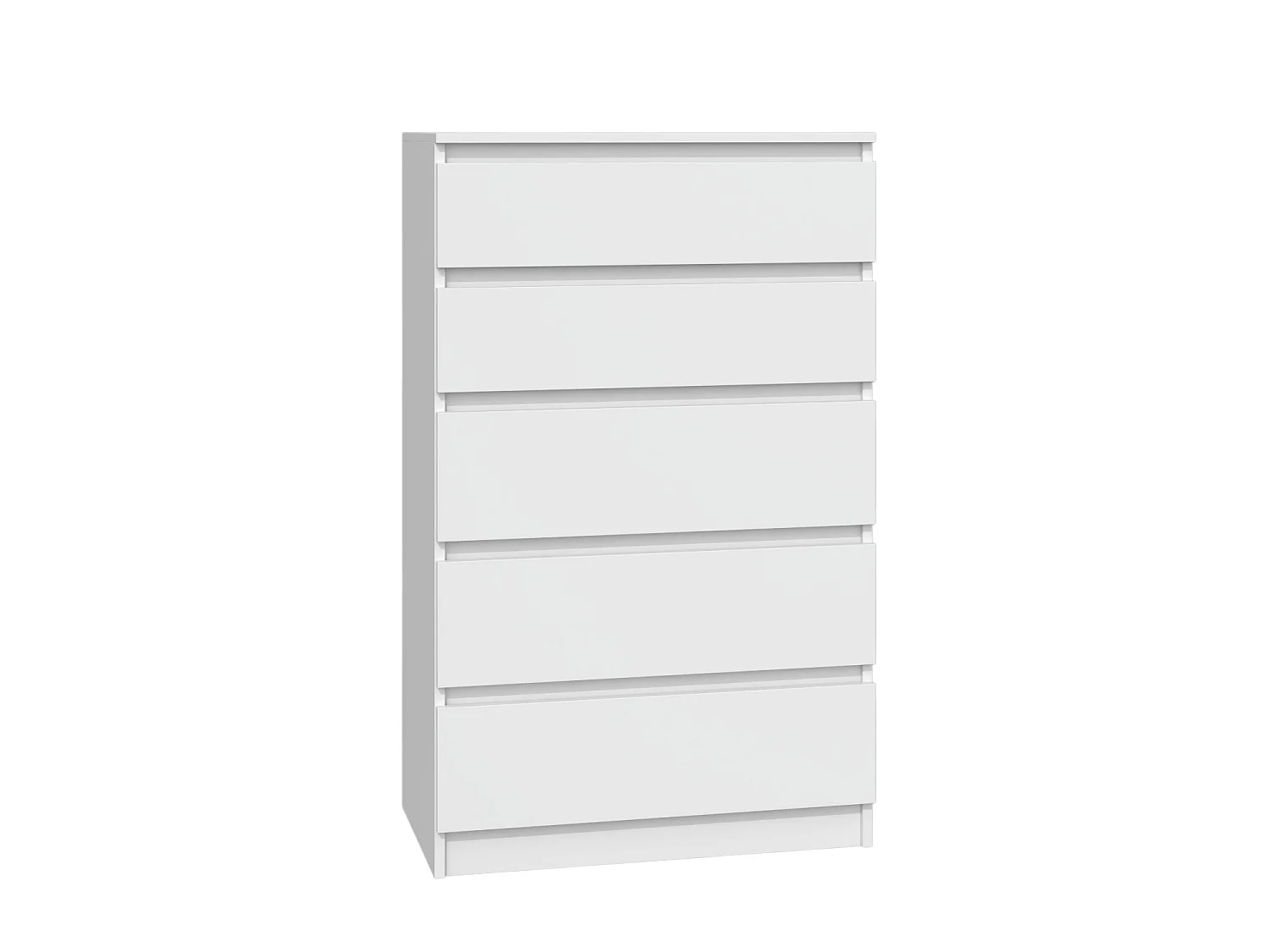 Cassettiera moderna con 5 cassetti 70x40x109 cm bianca CMMT9