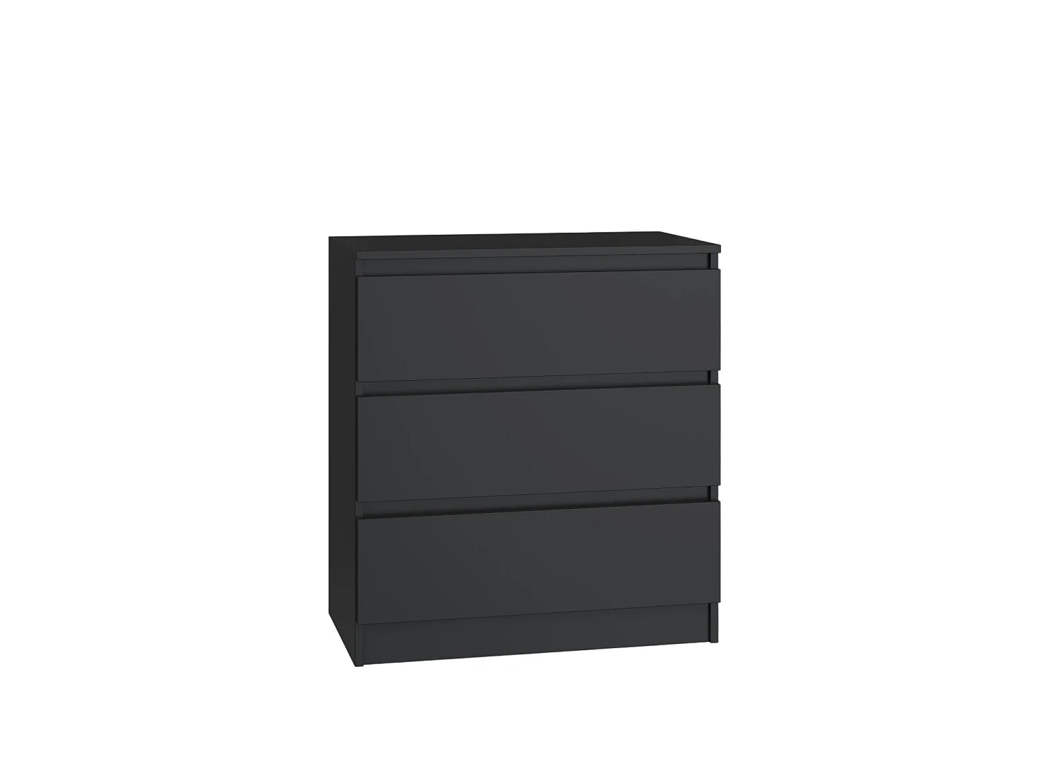 Cassettiera moderna con 3 cassetti 70x40x75 cm nera CMMT6