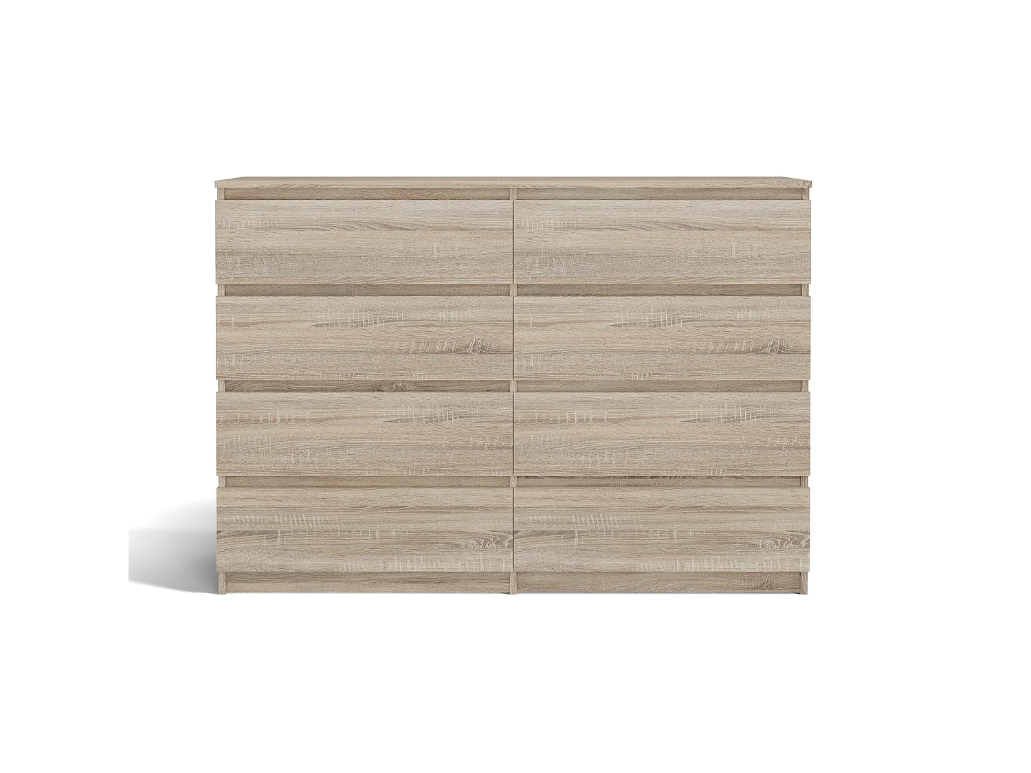 Cassettiera moderna con 8 cassetti 138x40x97 cm rovere chiaro CMMT13