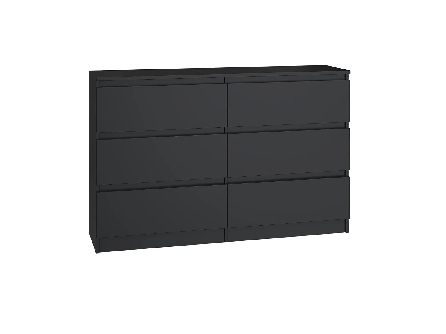 Cassettiera per camera da letto con 6 cassetti 120x30x75 cm nero CMMT10
