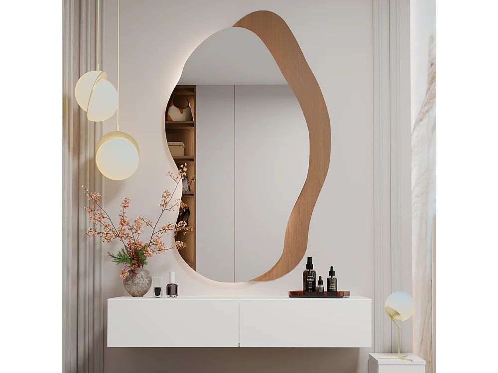 Toeletta da trucco sospesa minimal 110x20 cm bianco opaco TOT4