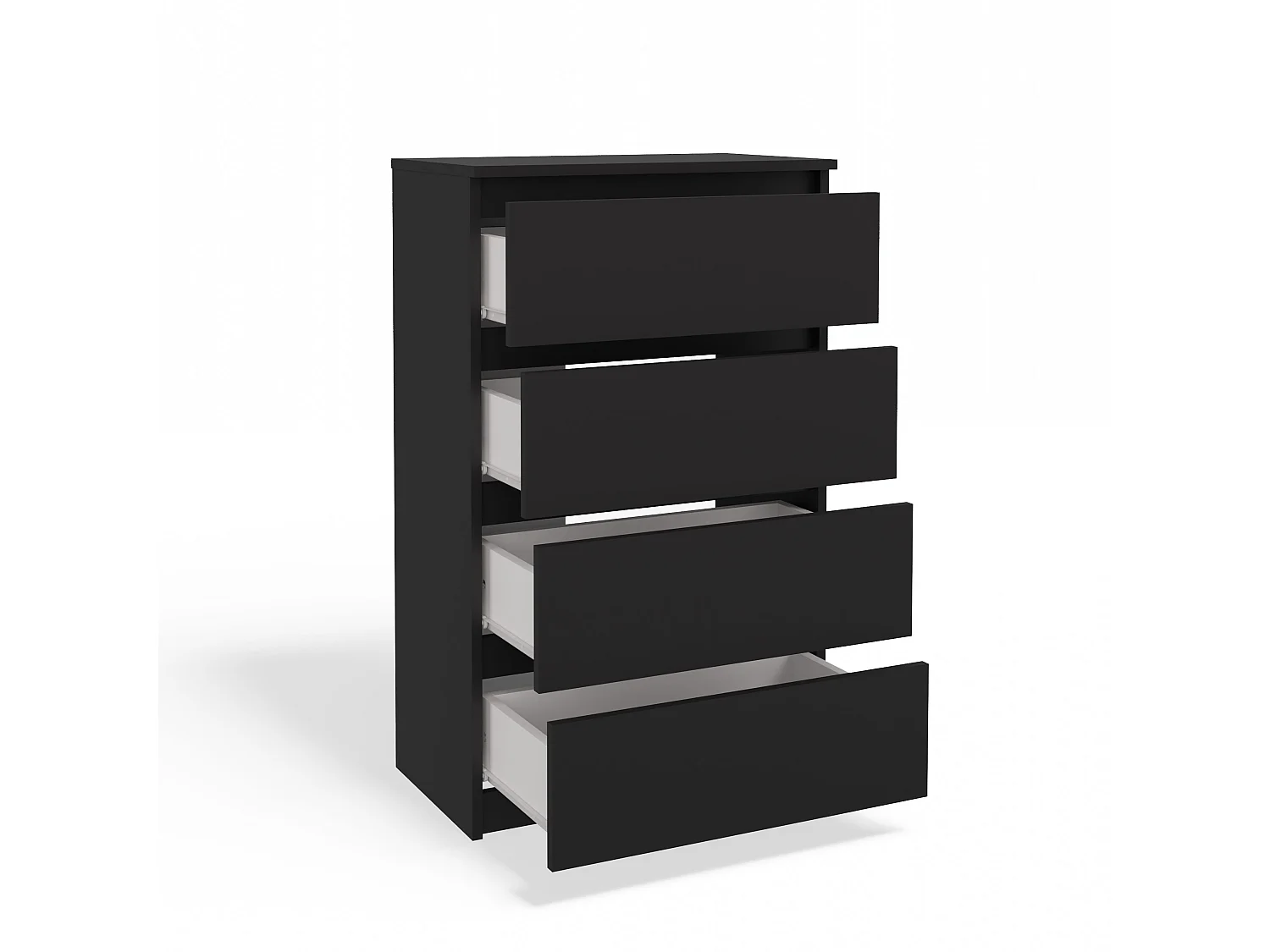 Cassettiera moderna con 4 cassetti 70x40x97cm nera CMMT8