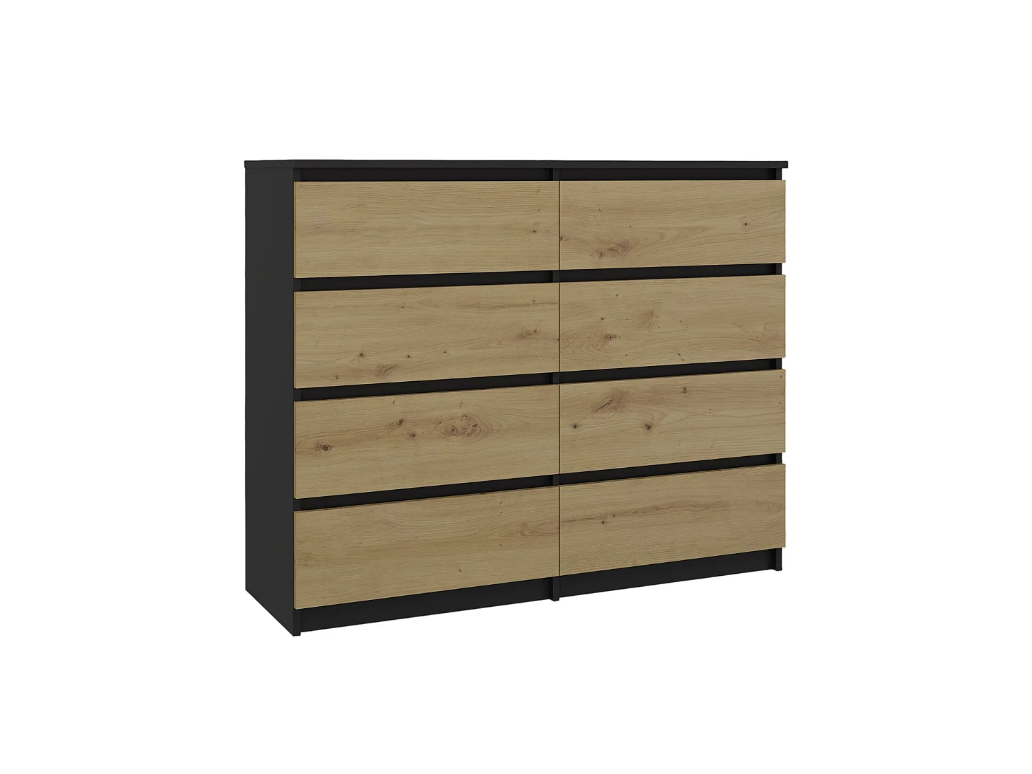 Cassettiera moderna con 8 cassetti 120x40x97 cm rovere/antracite CMMT12