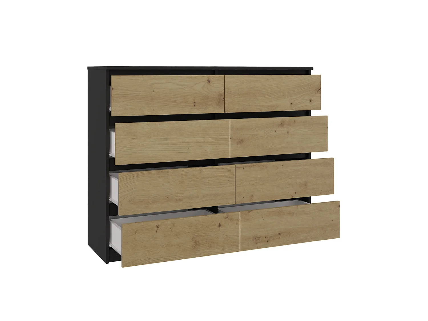Cassettiera moderna con 8 cassetti 120x40x97 cm rovere/antracite CMMT12