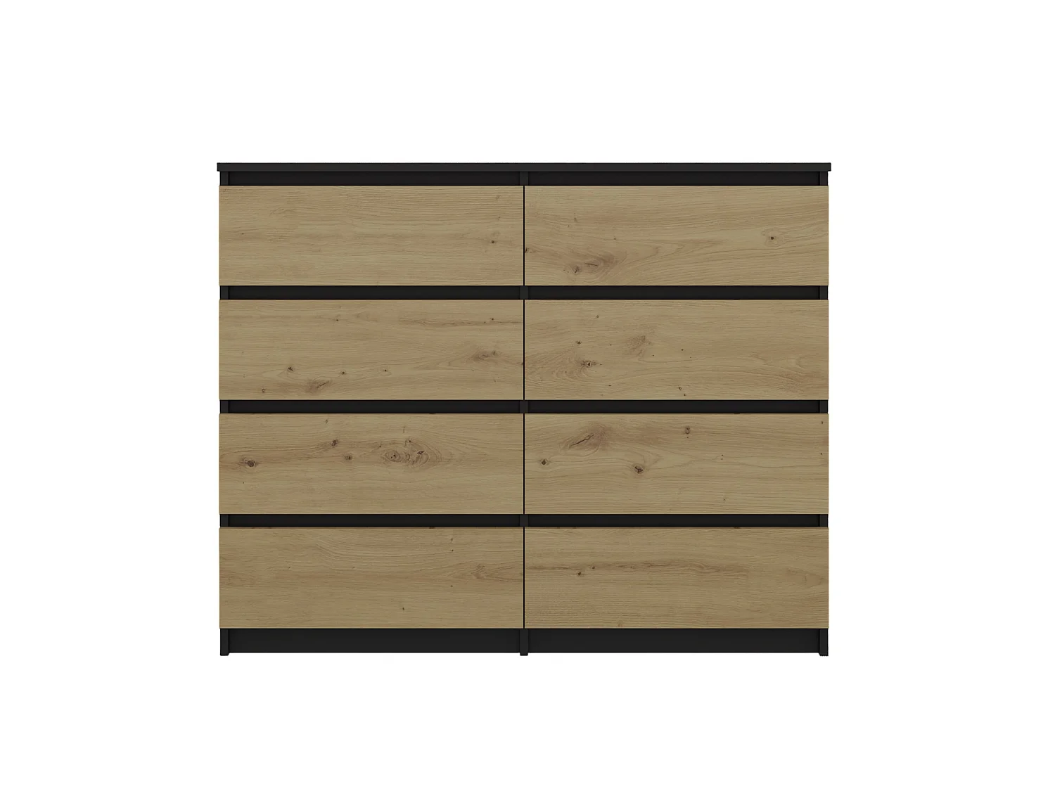 Cassettiera moderna con 8 cassetti 120x40x97 cm rovere/antracite CMMT12