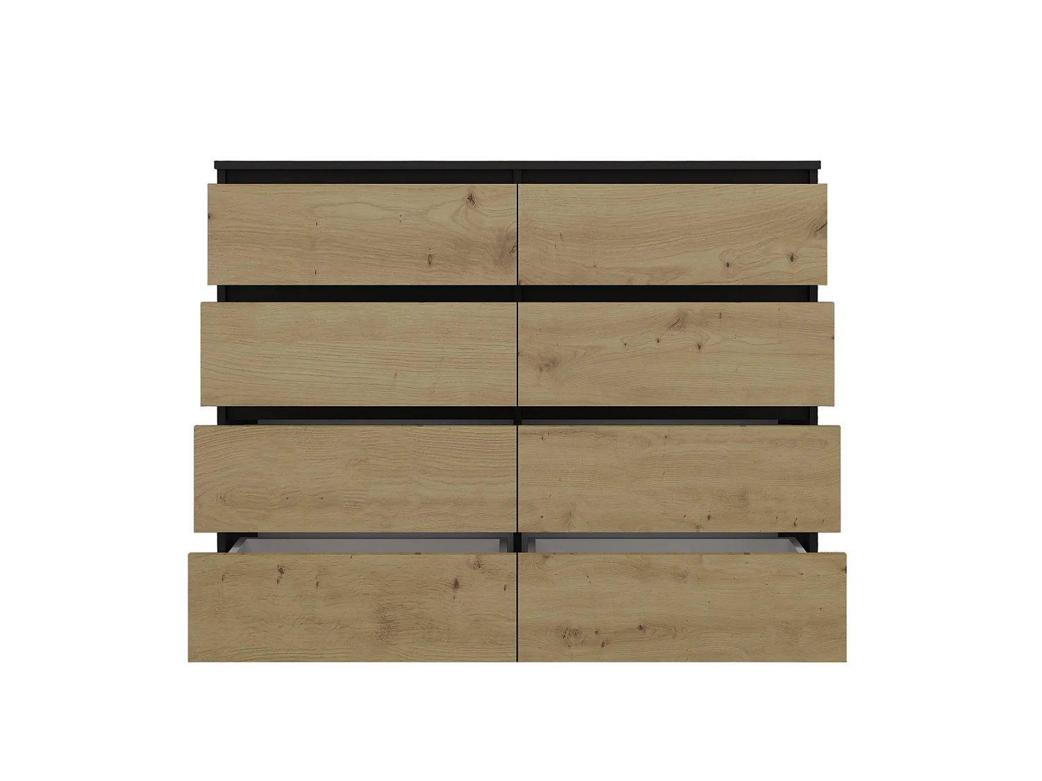 Cassettiera moderna con 8 cassetti 120x40x97 cm rovere/antracite CMMT12