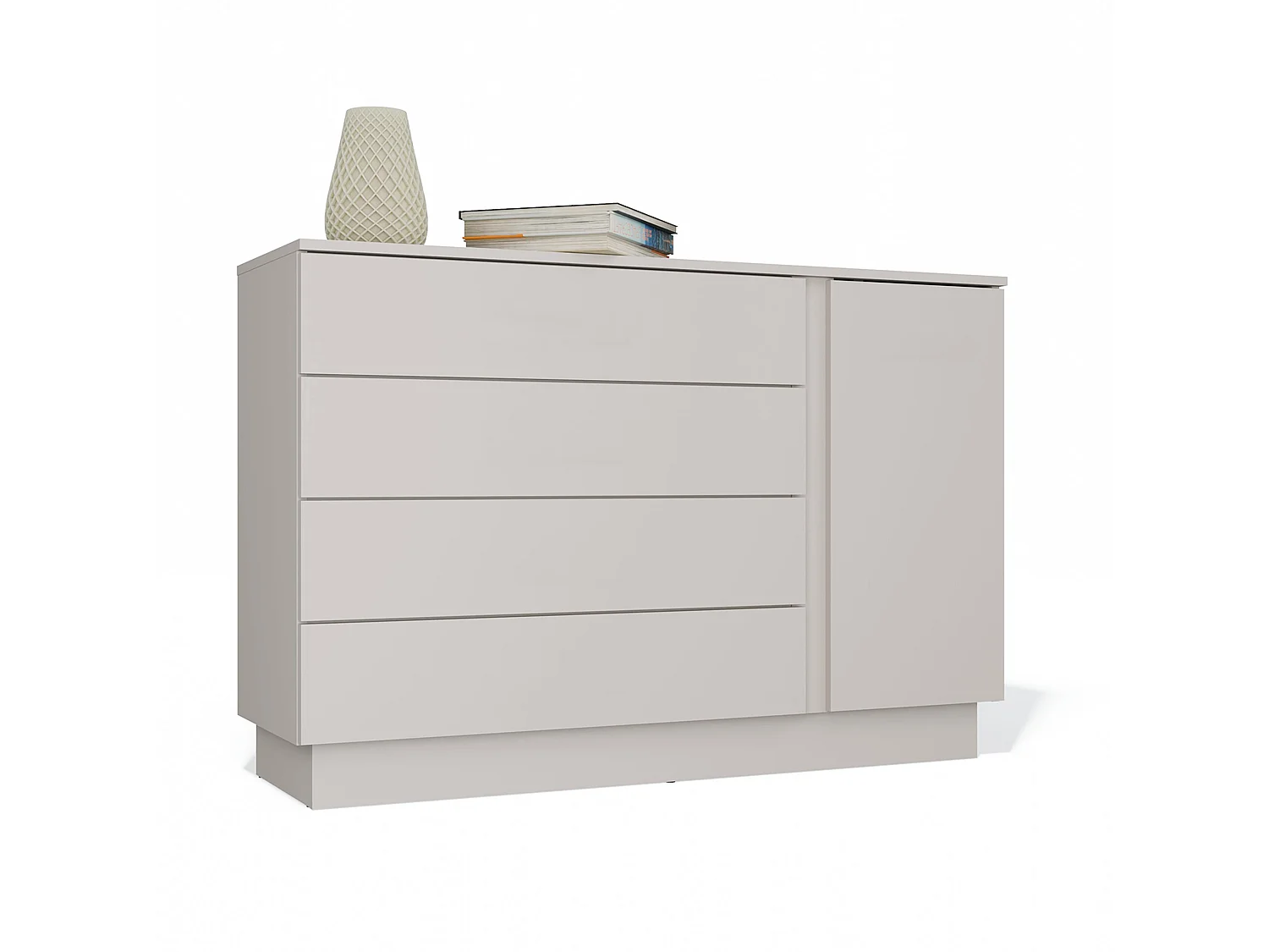 Comò per camera da letto 125x84x40 beige cashmere CMMT2