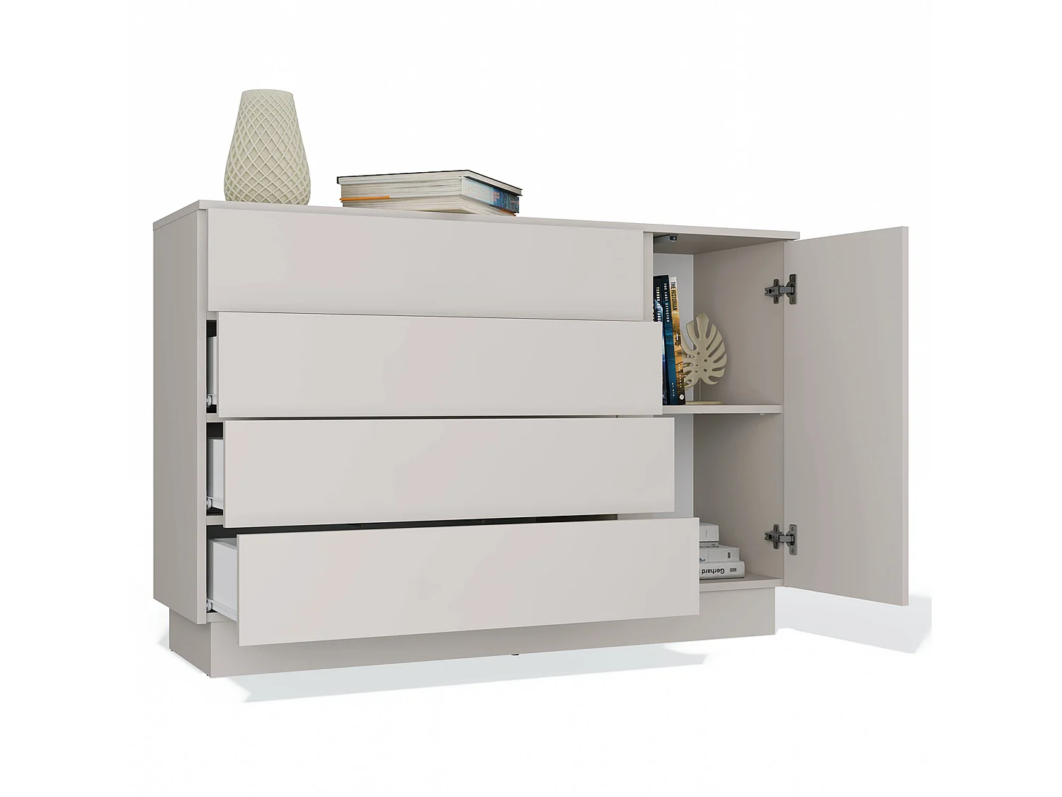 Comò per camera da letto 125x84x40 beige cashmere CMMT2