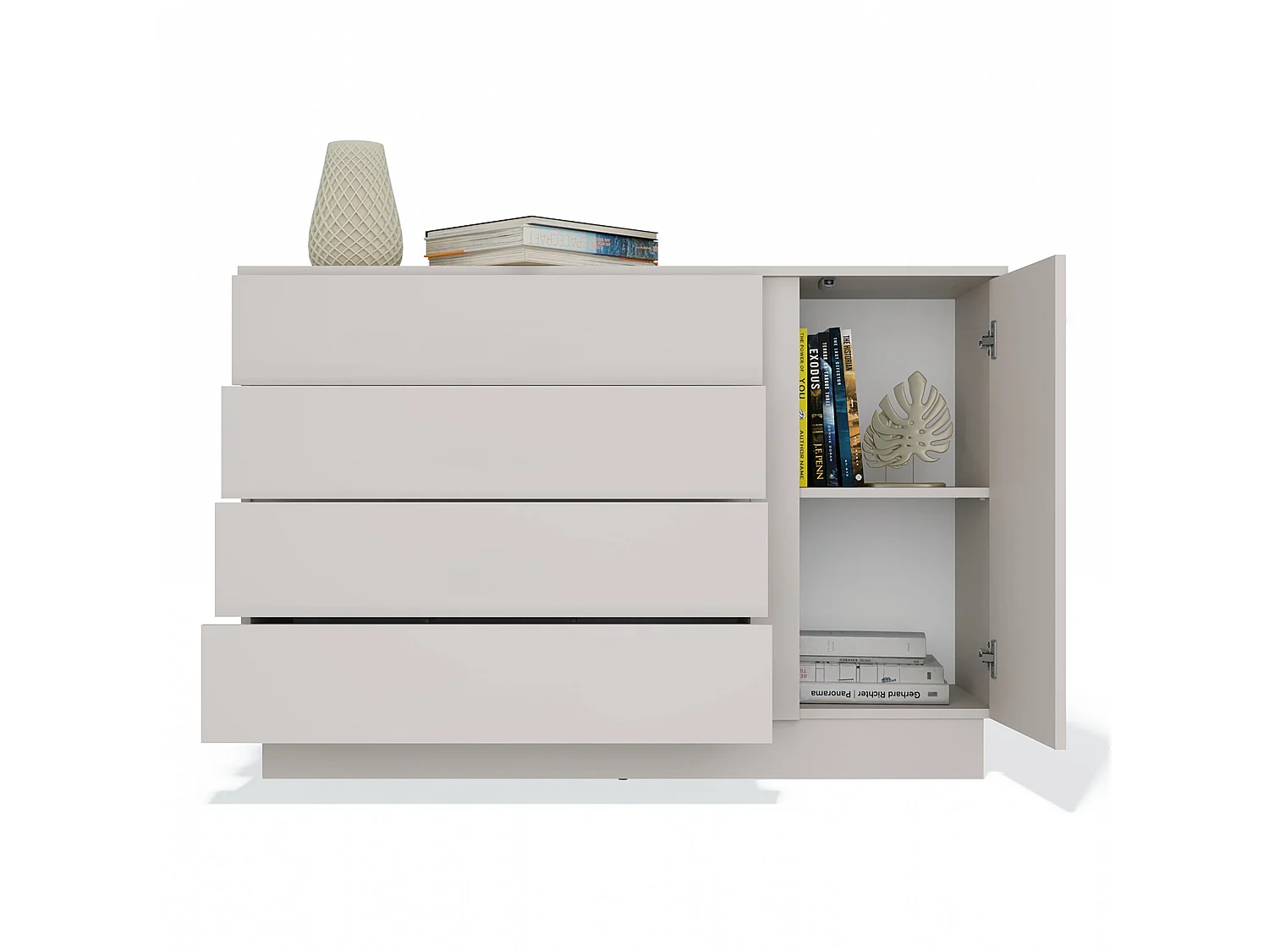 Comò per camera da letto 125x84x40 beige cashmere CMMT2