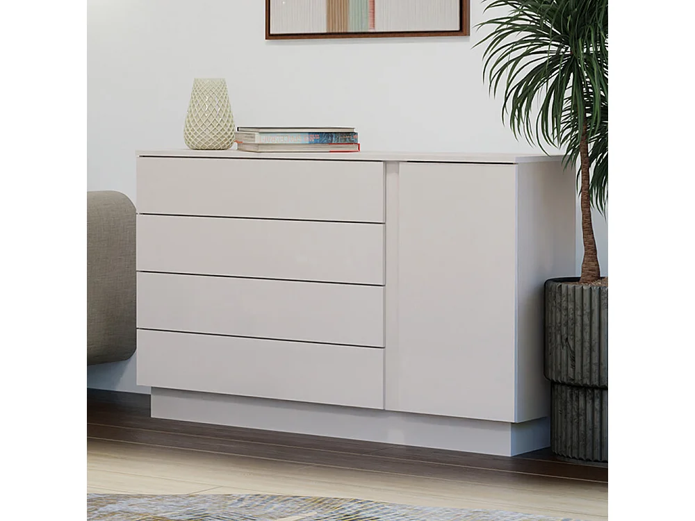 Comò per camera da letto 125x84x40 beige cashmere CMMT2