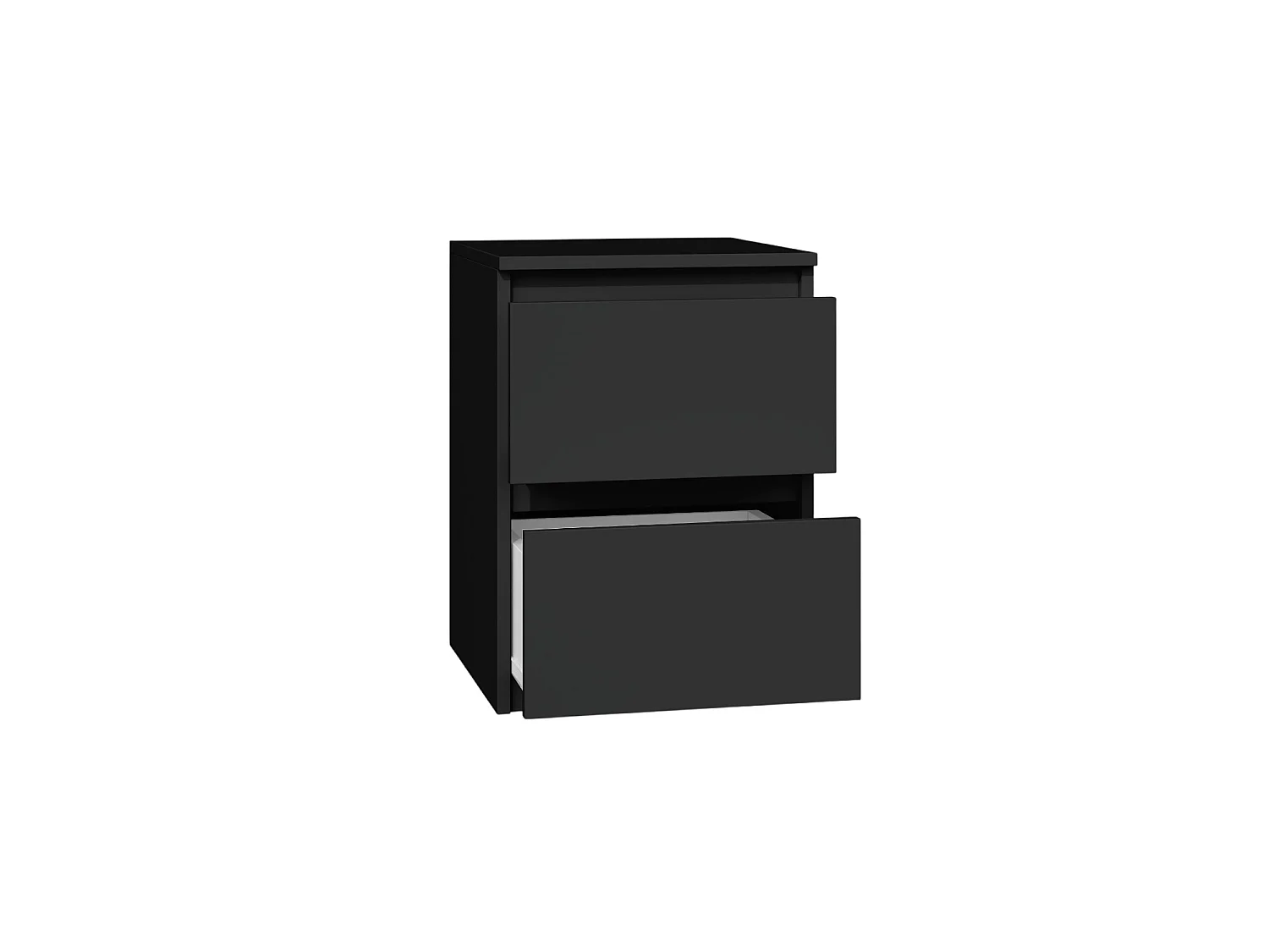 Comodino con 2 cassetti 30x40 cm nero COT7