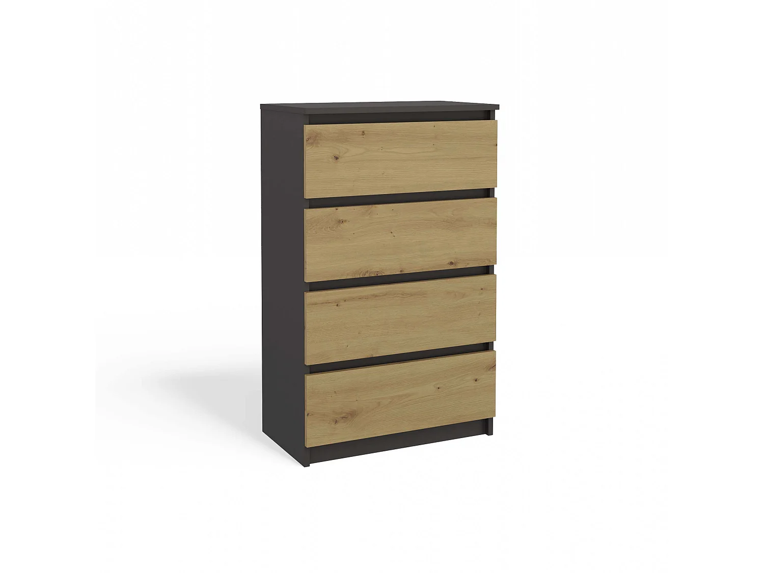 Cassettiera moderna con 4 cassetti 70x40x97cm rovere/antracite CMMT8