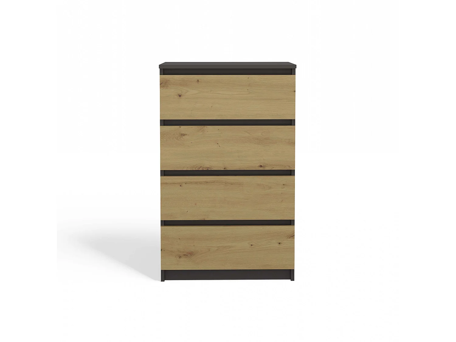 Cassettiera moderna con 4 cassetti 70x40x97cm rovere/antracite CMMT8