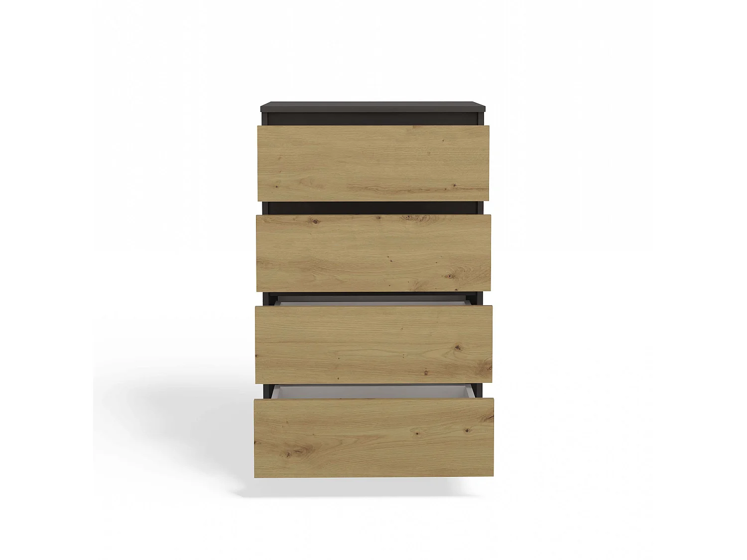 Cassettiera moderna con 4 cassetti 70x40x97cm rovere/antracite CMMT8