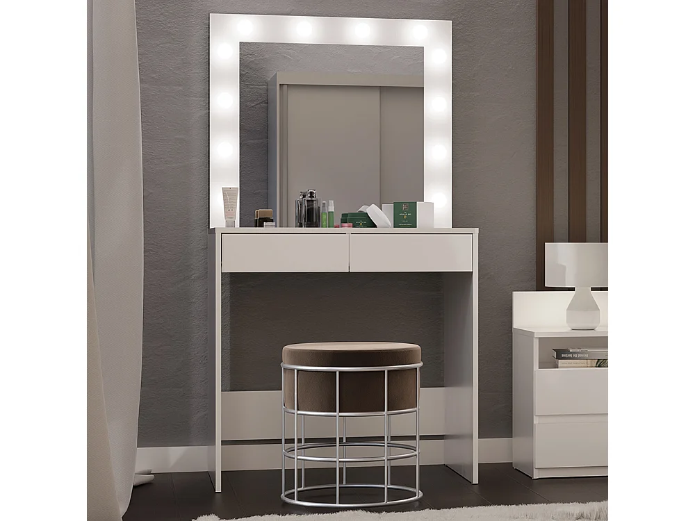 Toeletta da trucco moderna 81x150 cm con specchio e LED bianco opaco TOT8