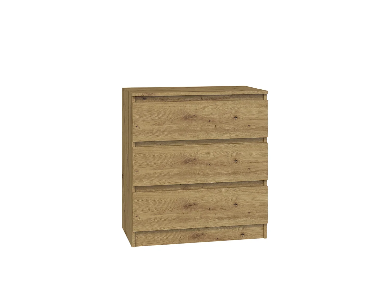 Cassettiera moderna con 3 cassetti 70x40x75 cm rovere CMMT6