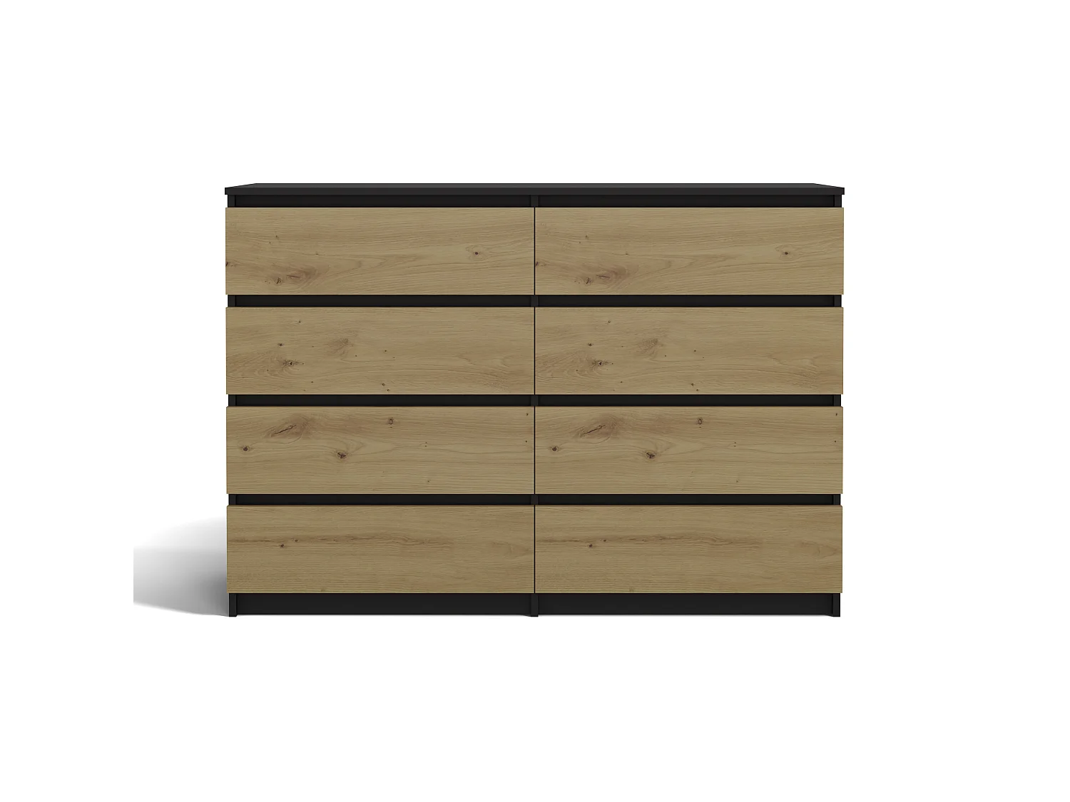 Cassettiera moderna con 8 cassetti 138x40x97 cm rovere/antracite CMMT13