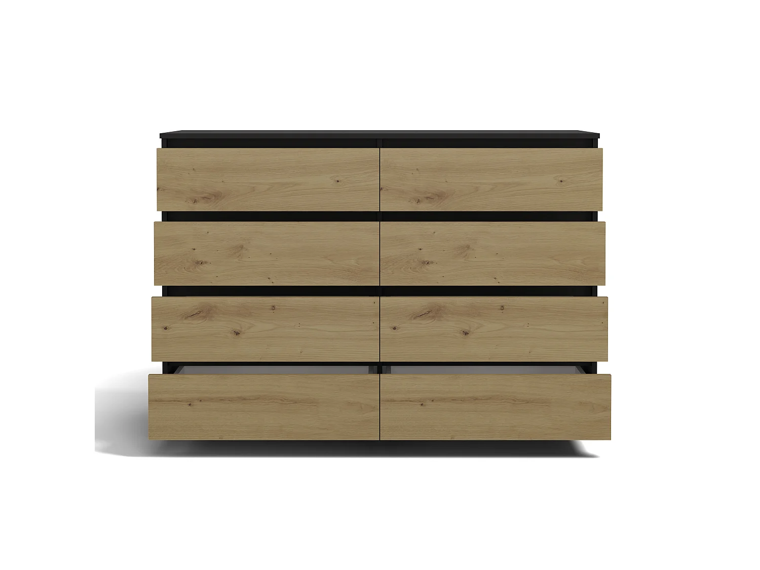 Cassettiera moderna con 8 cassetti 138x40x97 cm rovere/antracite CMMT13