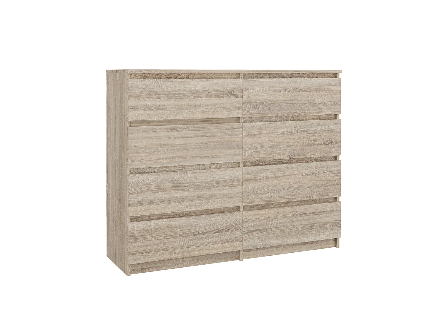 Cassettiera moderna con 8 cassetti 120x40x97 cm rovere chiaro CMMT12