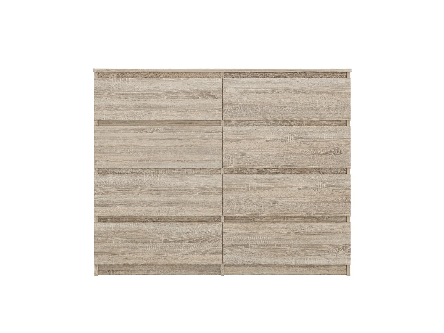 Cassettiera moderna con 8 cassetti 120x40x97 cm rovere chiaro CMMT12
