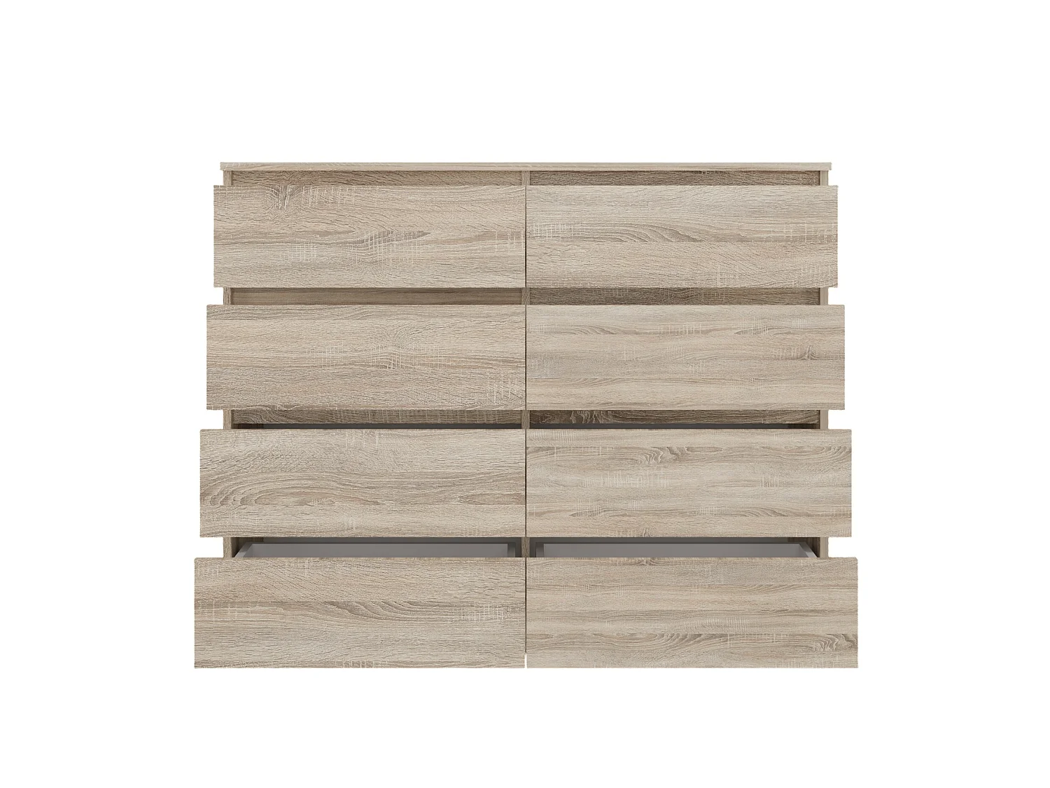 Cassettiera moderna con 8 cassetti 120x40x97 cm rovere chiaro CMMT12
