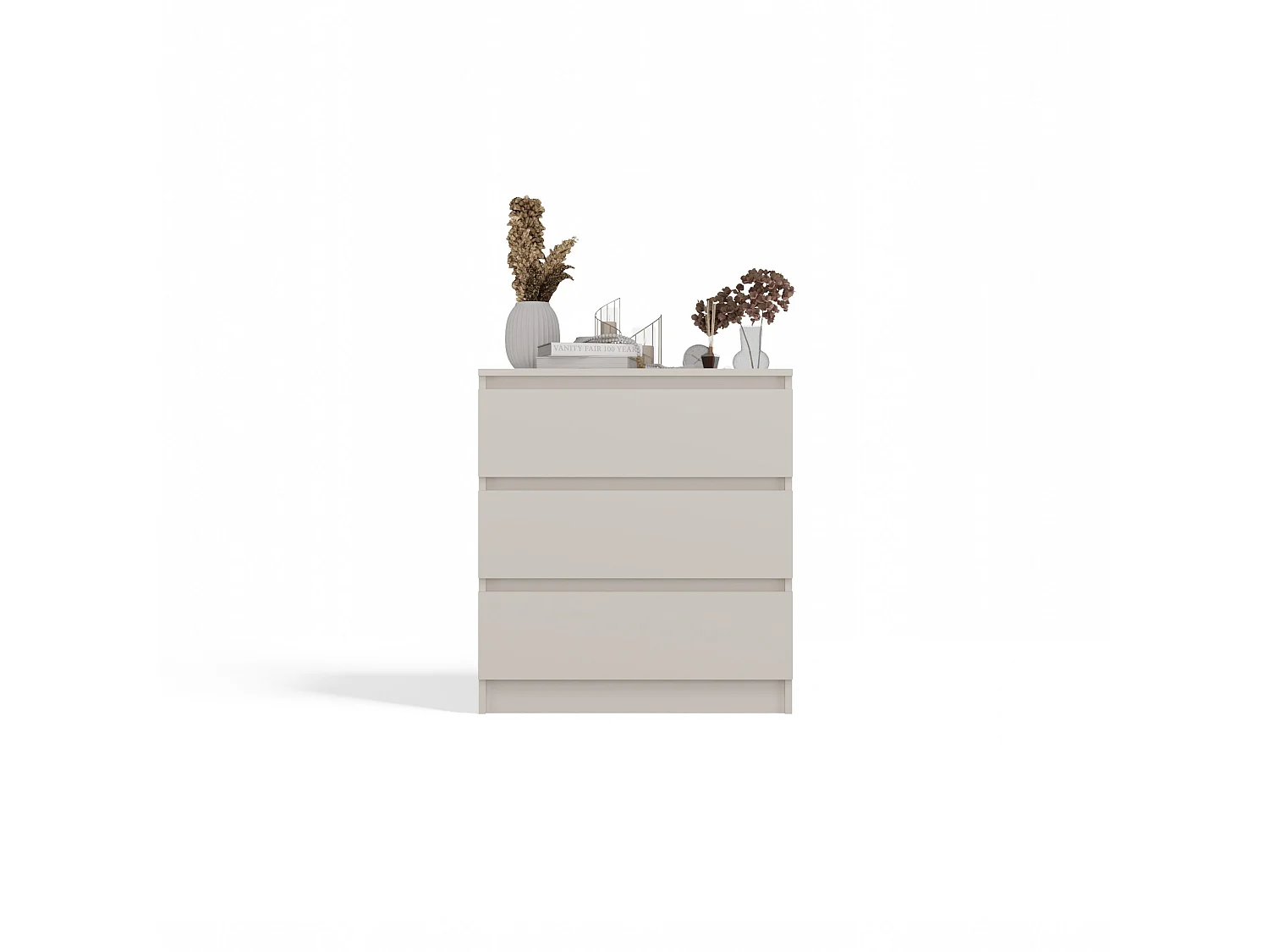 Cassettiera moderna con 3 cassetti 70x40x75 cm beige CMMT6