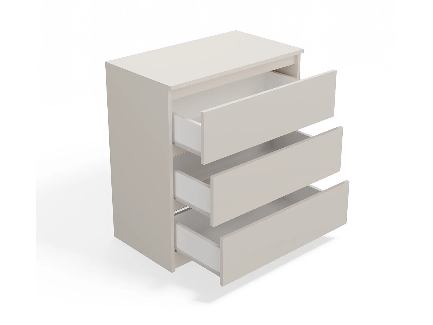 Cassettiera moderna con 3 cassetti 70x40x75 cm beige CMMT6