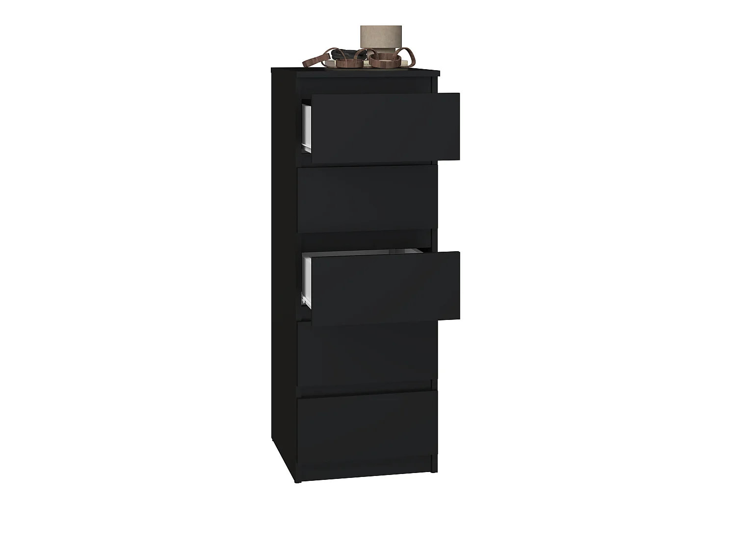 Cassettiera con 5 cassetti 40x45x111 cm nera CMMT14