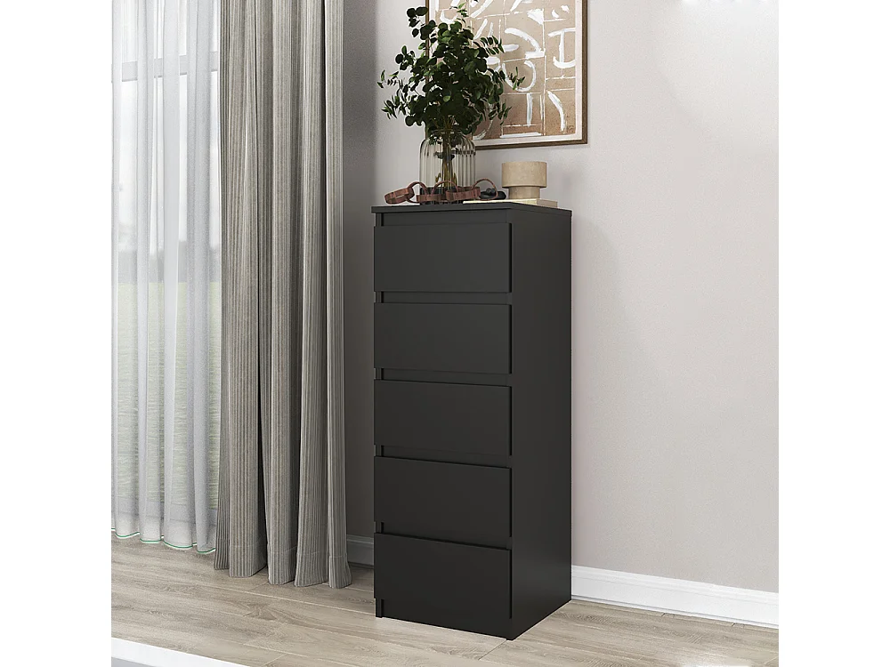 Cassettiera con 5 cassetti 40x45x111 cm nera CMMT14