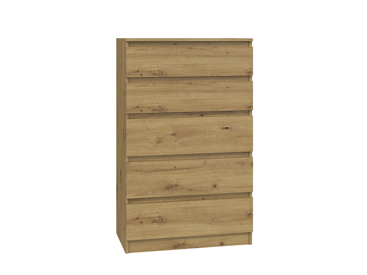 Cassettiera moderna con 5 cassetti 70x40x109 cm rovere CMMT9