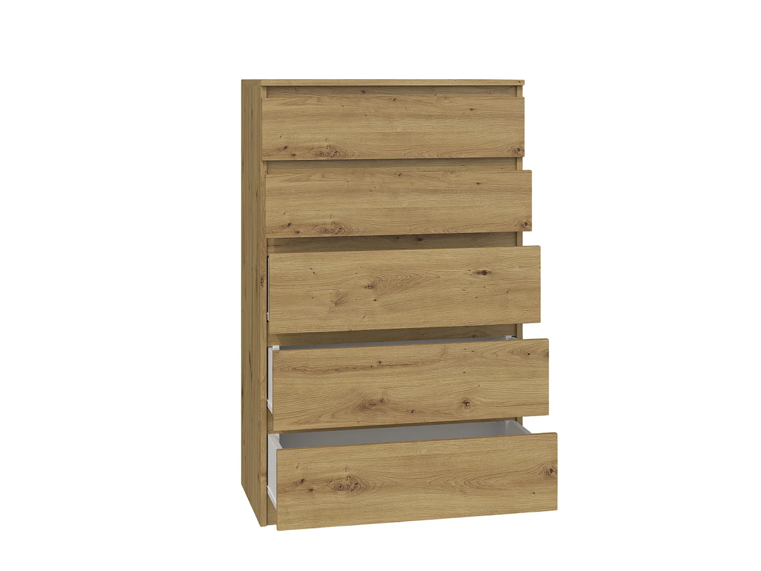 Cassettiera moderna con 5 cassetti 70x40x109 cm rovere CMMT9