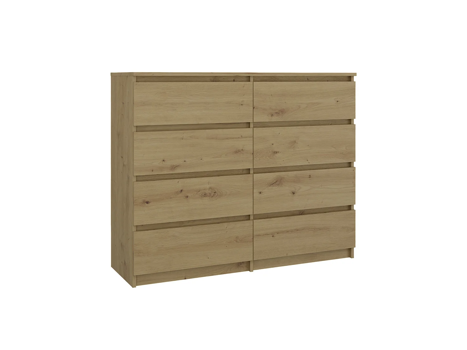 Cassettiera moderna con 8 cassetti 120x40x97 cm rovere CMMT12