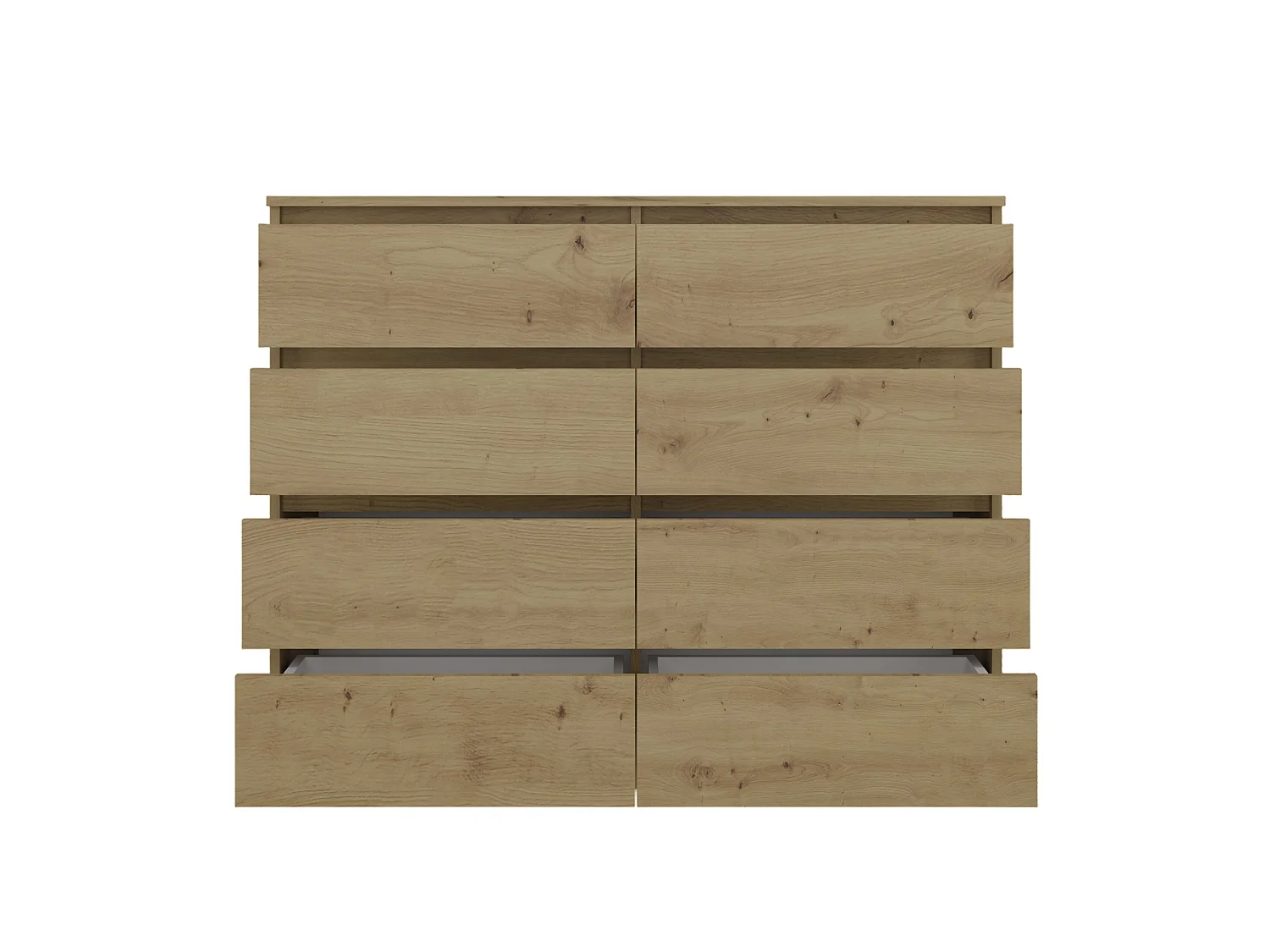 Cassettiera moderna con 8 cassetti 120x40x97 cm rovere CMMT12