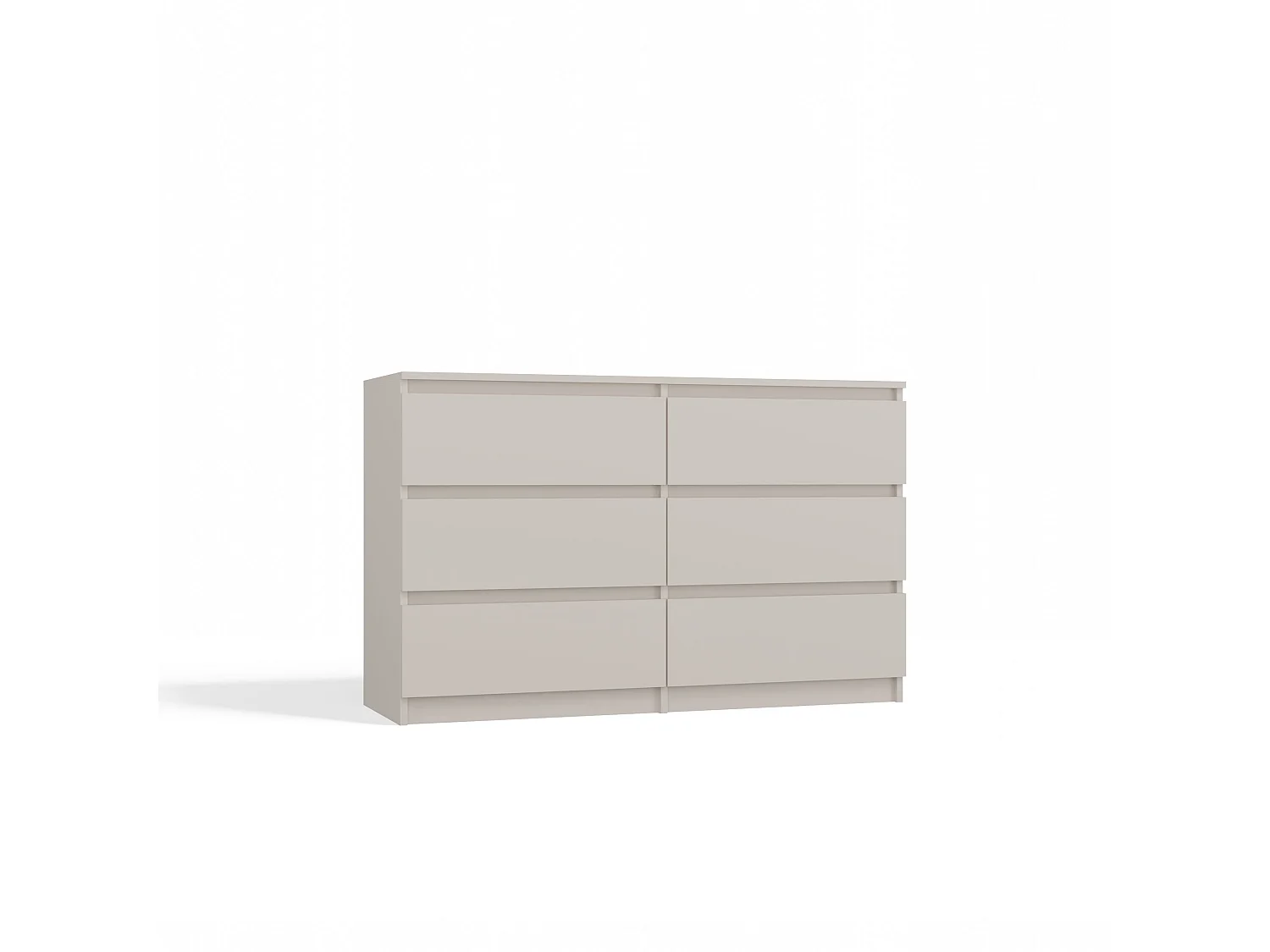 Cassettiera per camera da letto con 6 cassetti 120x30x75 cm beige CMMT10
