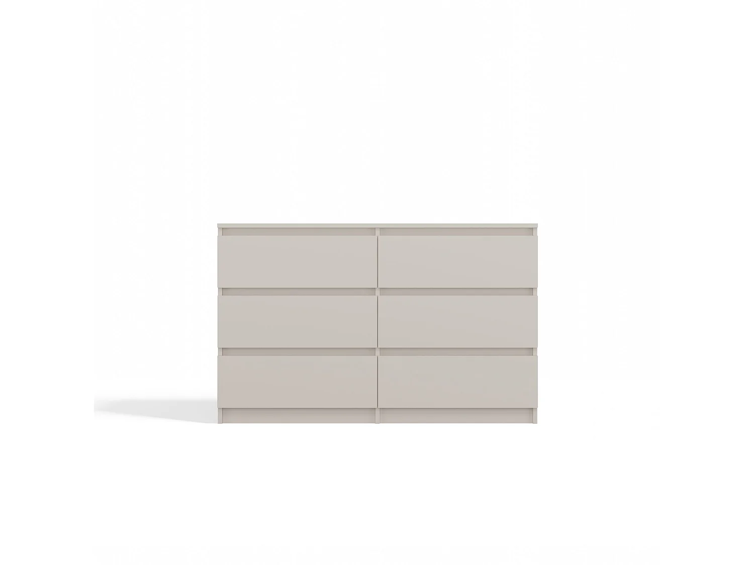Cassettiera per camera da letto con 6 cassetti 120x30x75 cm beige CMMT10