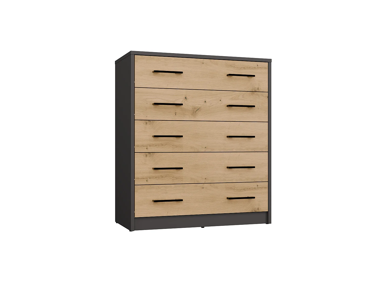 Scarpiera grande 74x84,5 cm con 5 ante a ribalta rovere e antracite SCAT8