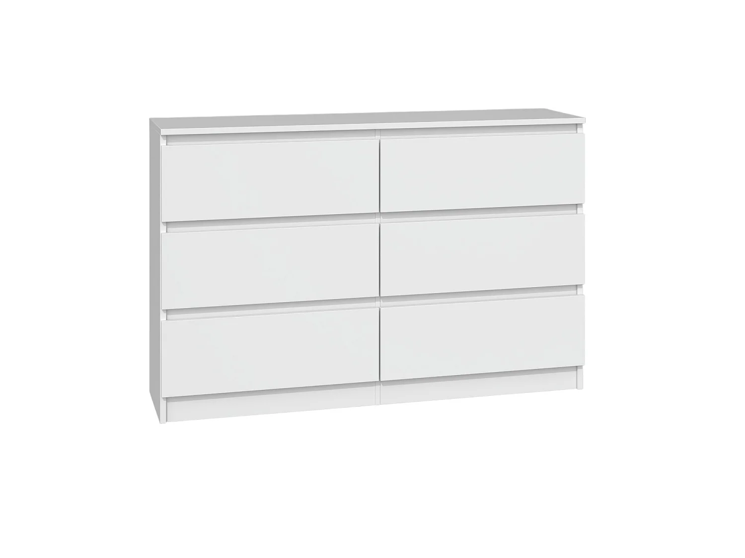Cassettiera per camera da letto con 6 cassetti 120x30x75 cm bianco CMMT10