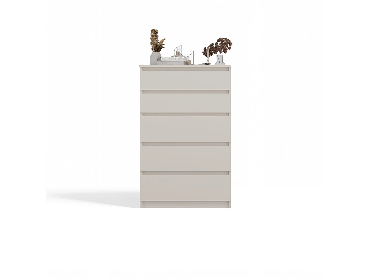 Cassettiera moderna con 5 cassetti 70x40x109 cm beige CMMT9
