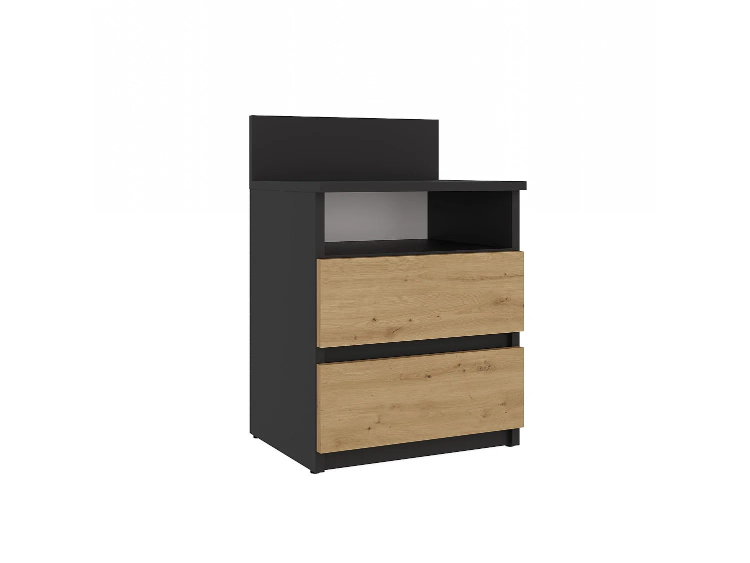 Comodino 40x59 cm con cassetti rovere/antracite COT6