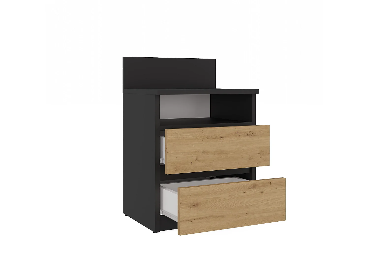 Comodino 40x59 cm con cassetti rovere/antracite COT6