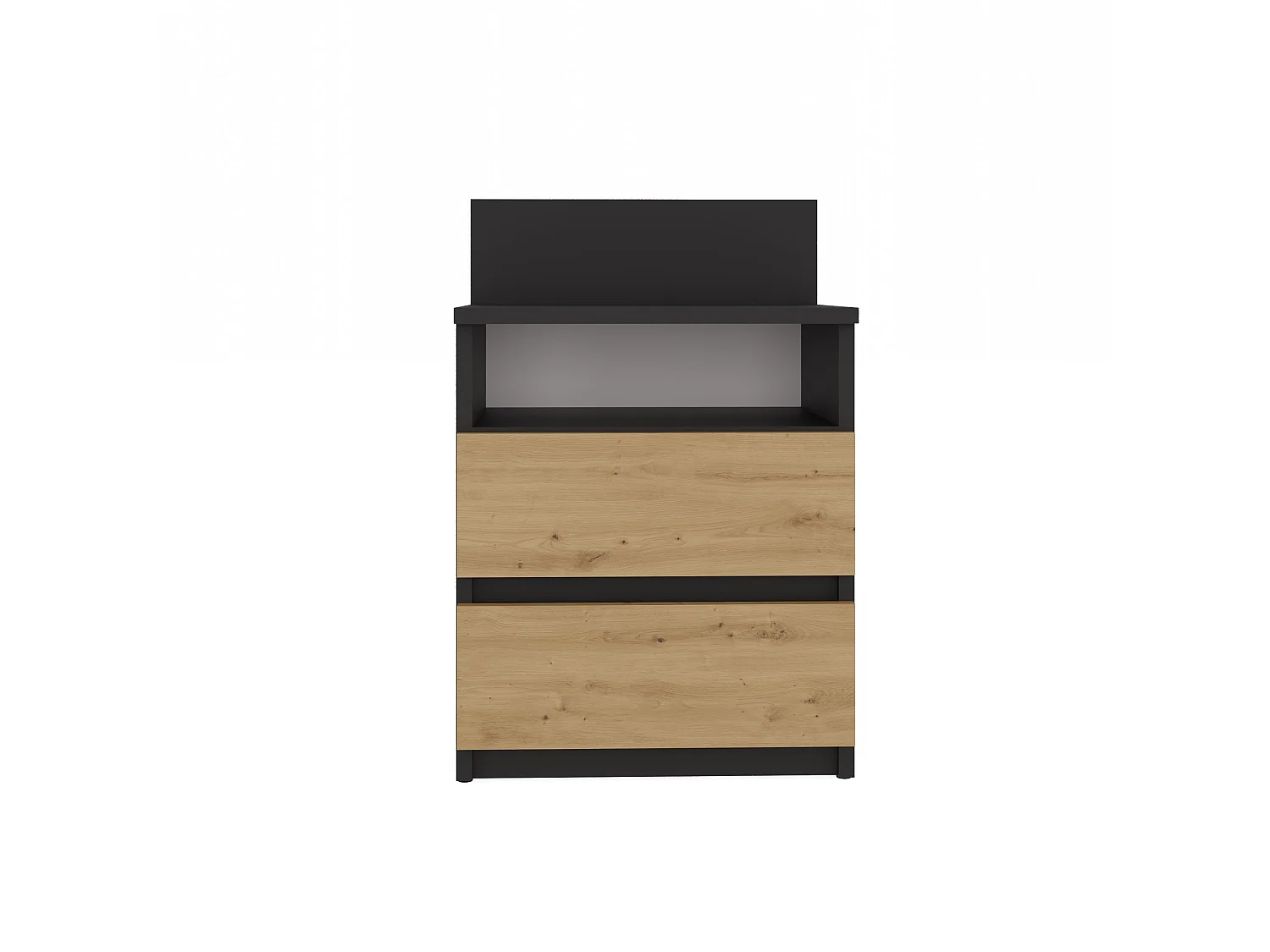 Comodino 40x59 cm con cassetti rovere/antracite COT6