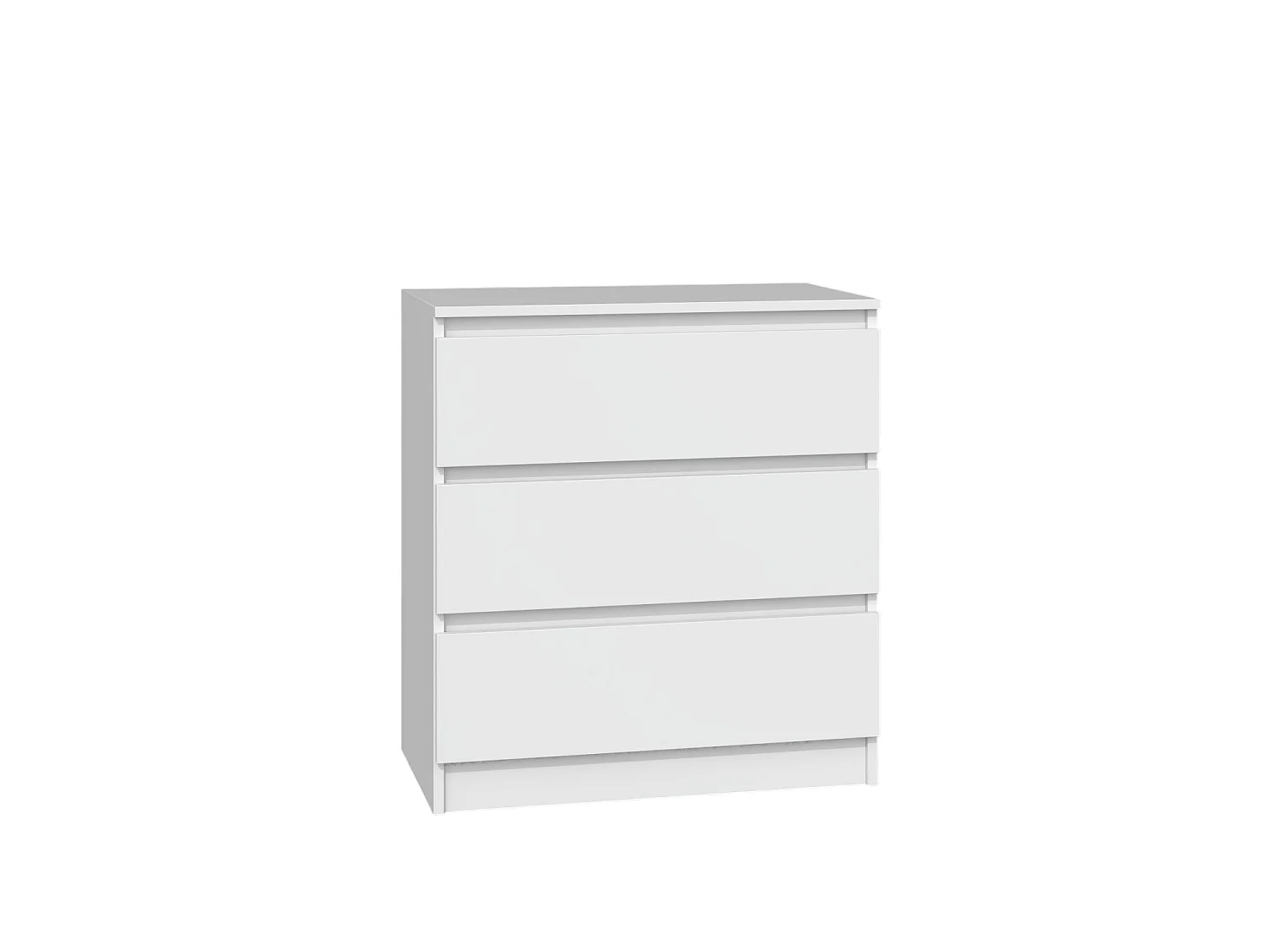 Cassettiera moderna con 3 cassetti 70x40x75 cm bianca CMMT6
