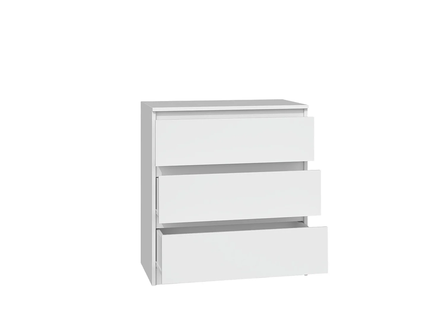 Cassettiera moderna con 3 cassetti 70x40x75 cm bianca CMMT6