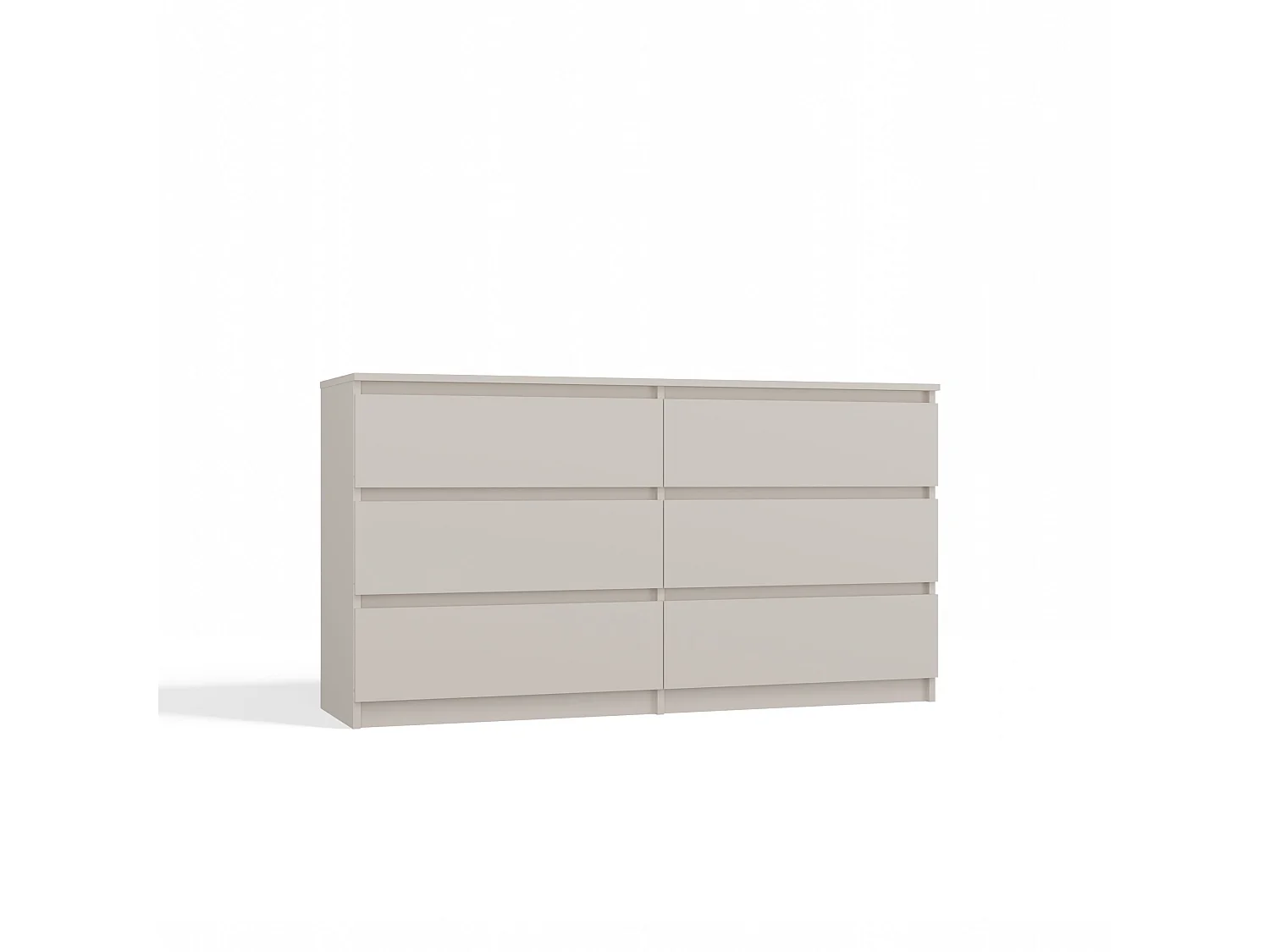 Cassettiera moderna con 6 cassetti 138x40x75 cm beige CMMT11