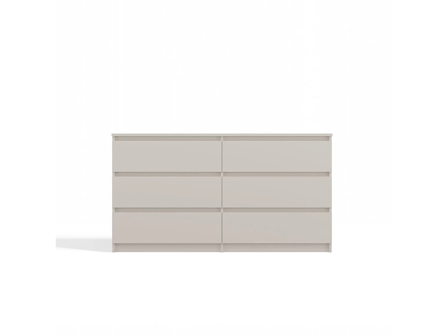 Cassettiera moderna con 6 cassetti 138x40x75 cm beige CMMT11