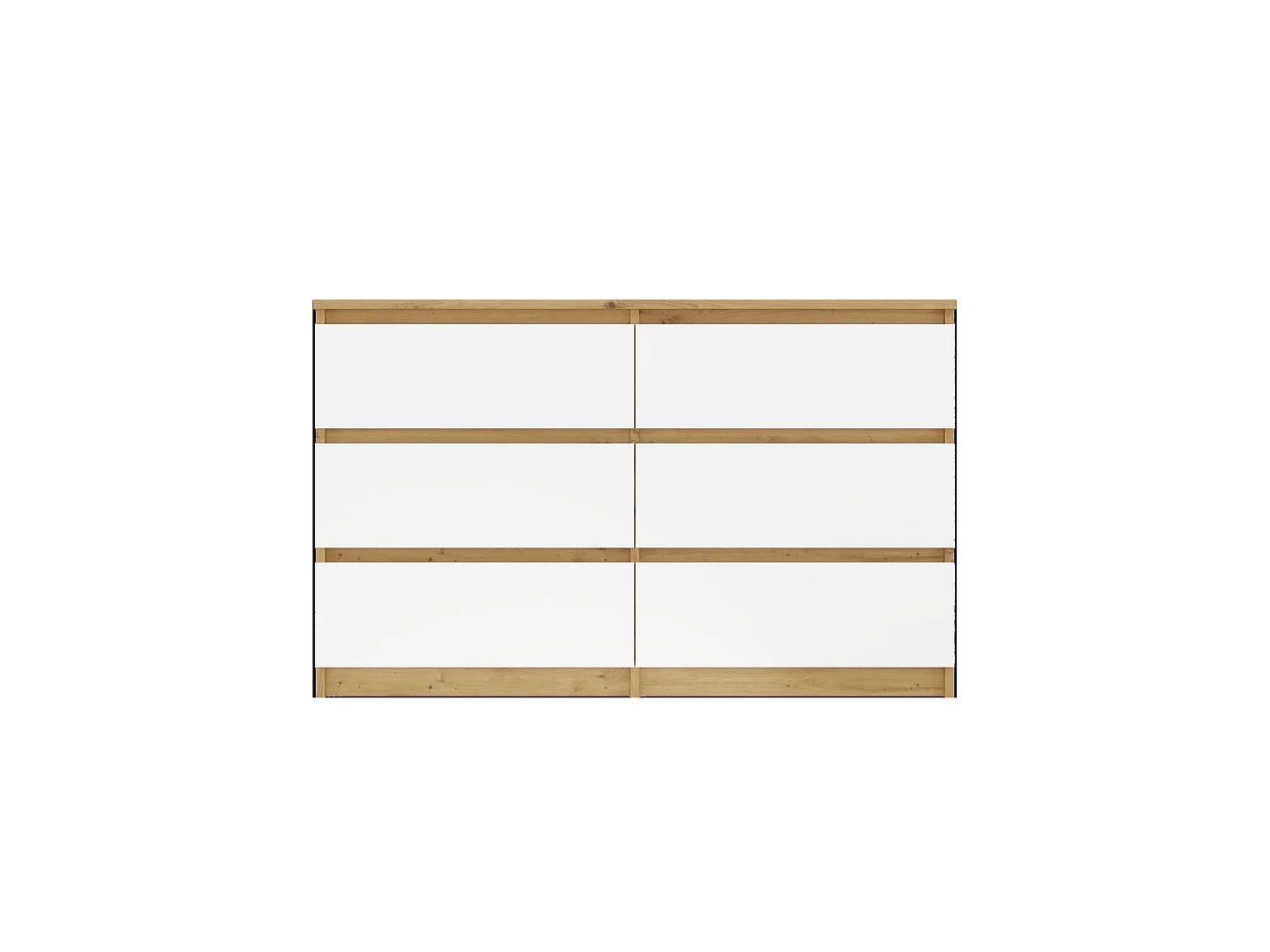 Cassettiera per camera da letto con 6 cassetti 120x30x75 cm rovere/bianco CMMT10