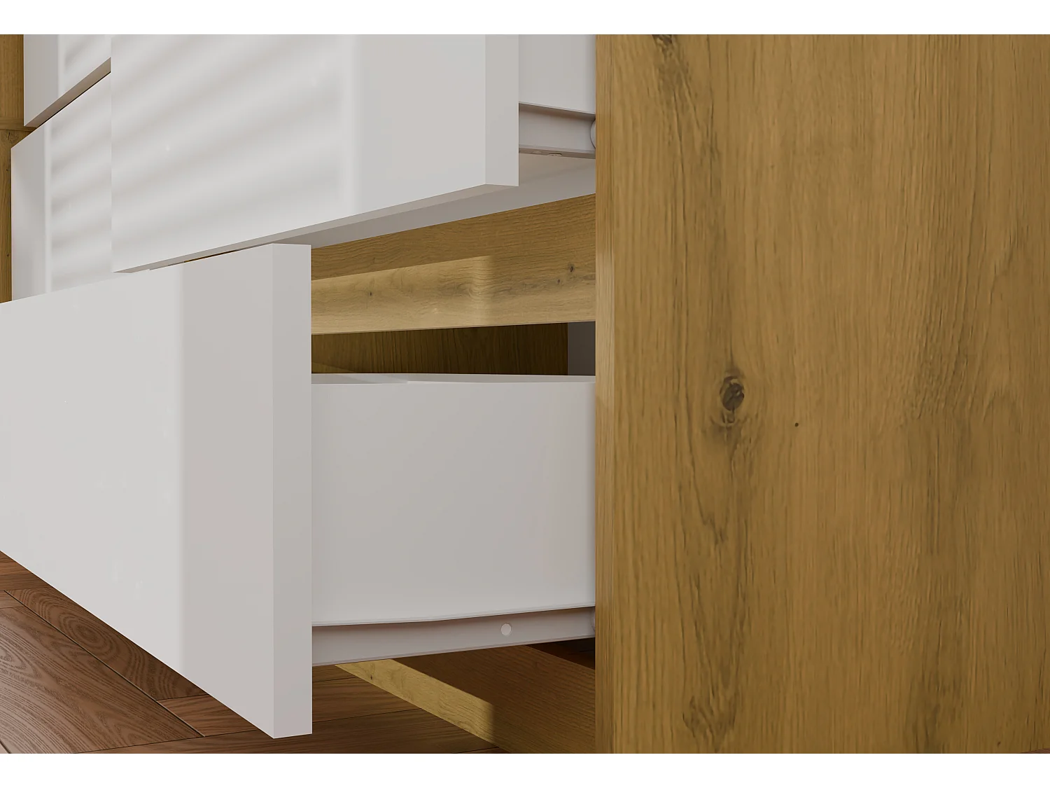 Cassettiera per camera da letto con 6 cassetti 120x30x75 cm rovere/bianco CMMT10